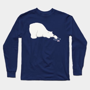 Polar Bear Goes Fishing Long Sleeve T-Shirt